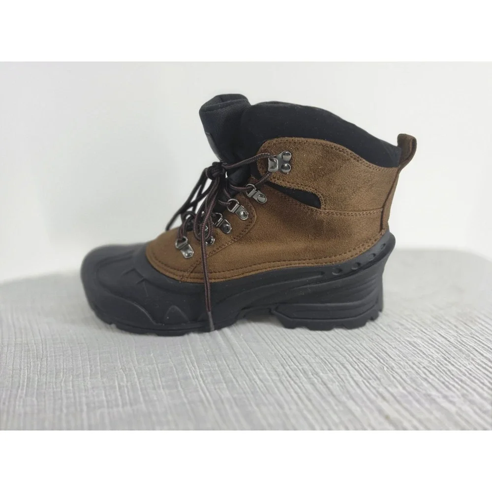 Itasca Mens 3M Thinsulate Insulated Snow Boots Brown Black Winter 6448081 Sz 11